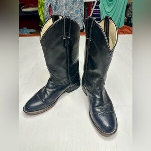 Vintage Laredo Black Leather Cowboy Boots Made in USA Women’s 7M (80s/90s)